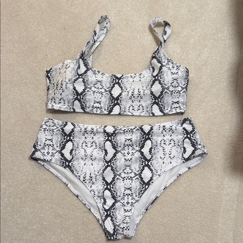Snakeskin Print Bikini Set